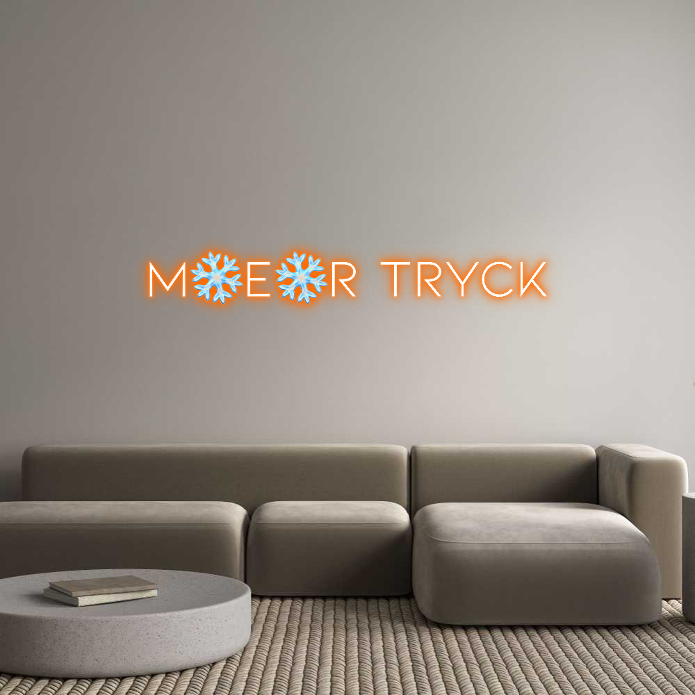 Anpassad neon: M❄️E❄️R Tryck