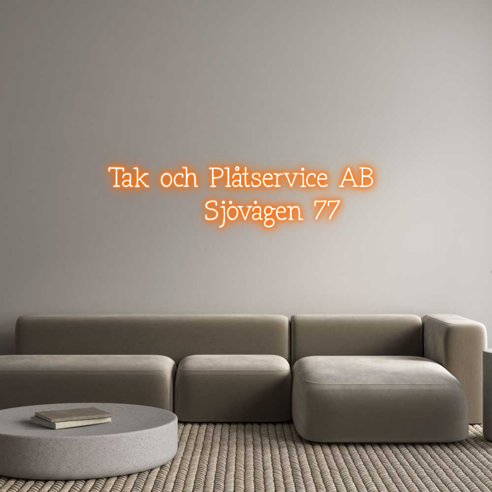 Anpassad neon: Tak och Plåts...