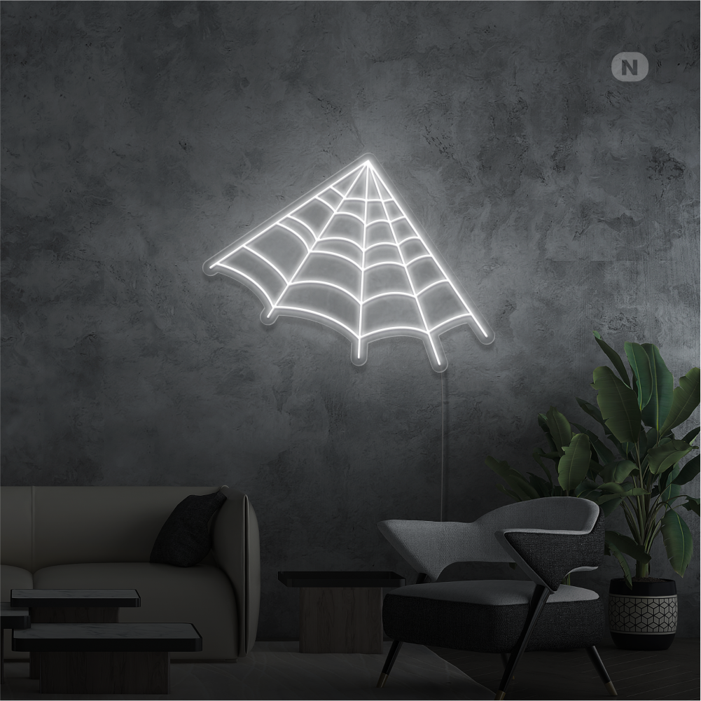 Neonskylt Spindelväv