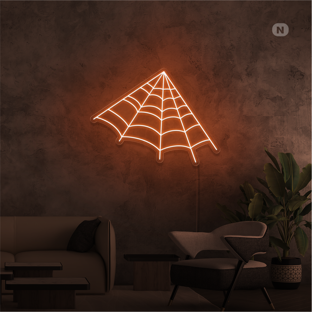 Neonskylt Spindelväv
