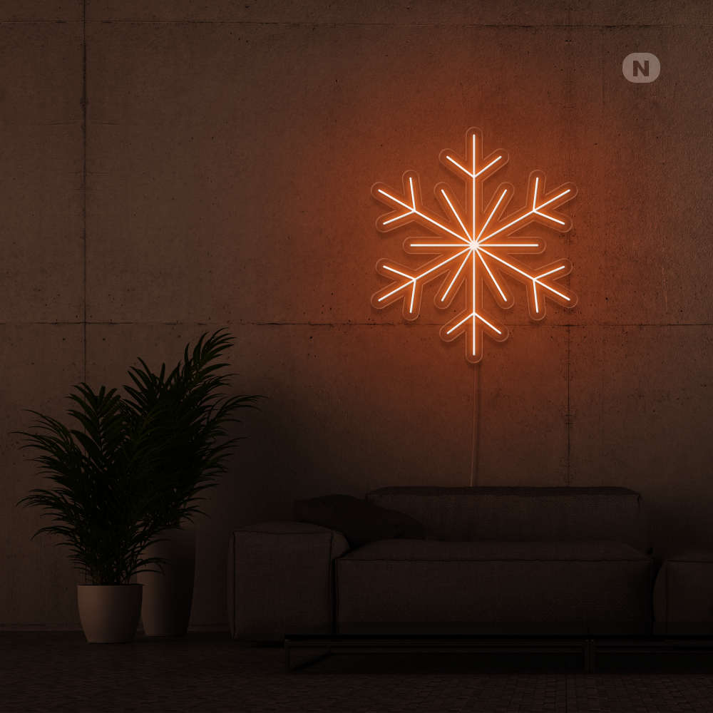Neonskylt Snöflingor