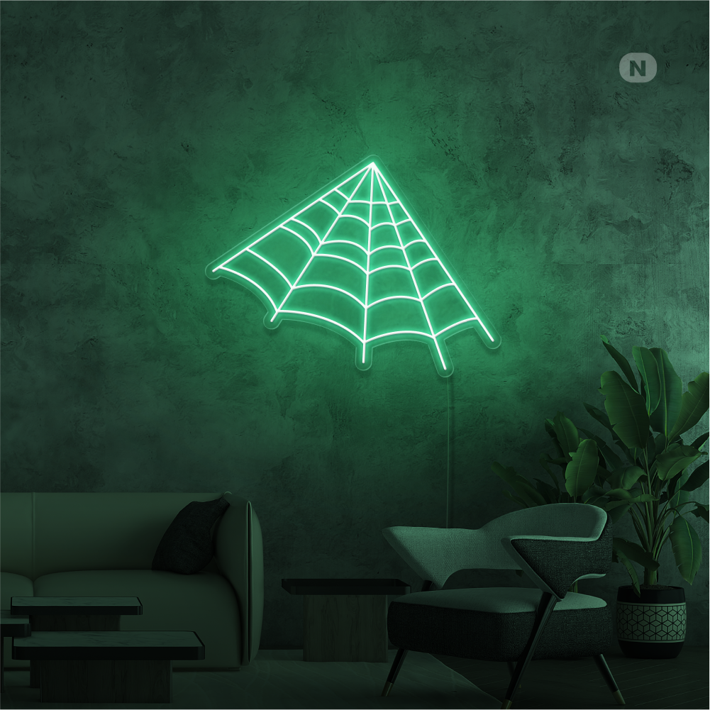 Neonskylt Spindelväv