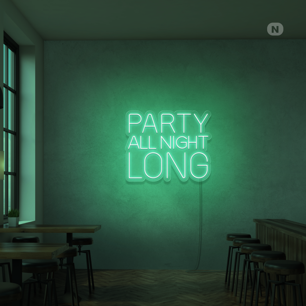 Neonskylt Party All Night Long