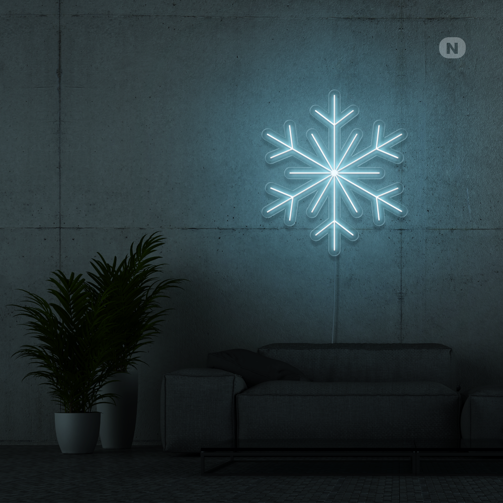 Neonskylt Snöflingor
