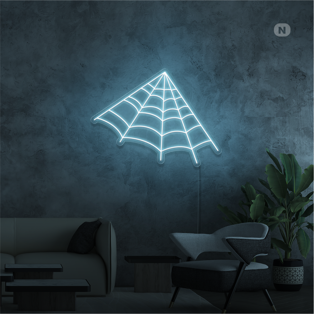 Neonskylt Spindelväv