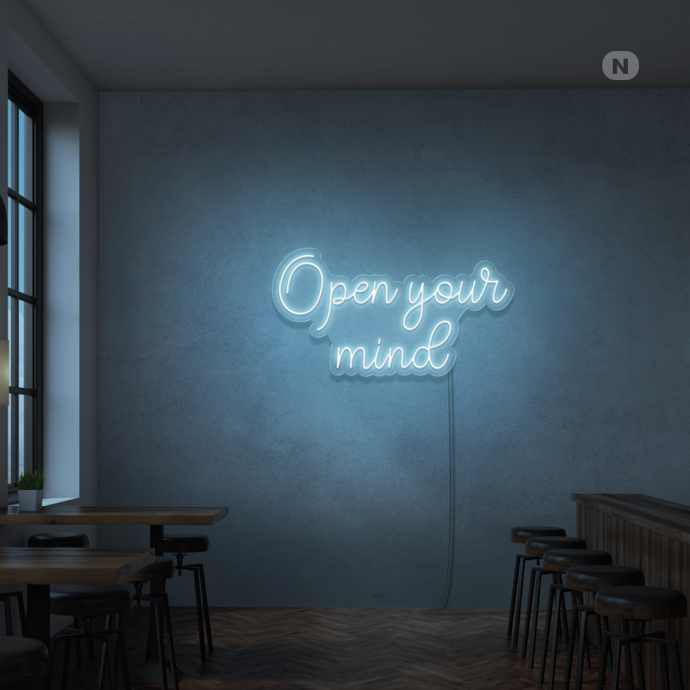 Neonskylt Open your mind