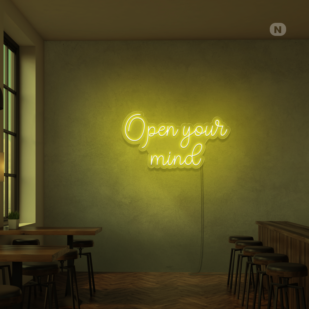 Neonskylt Open your mind
