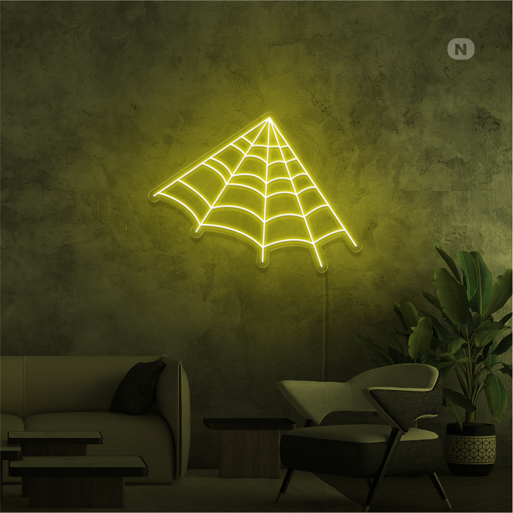 Neonskylt Spindelväv