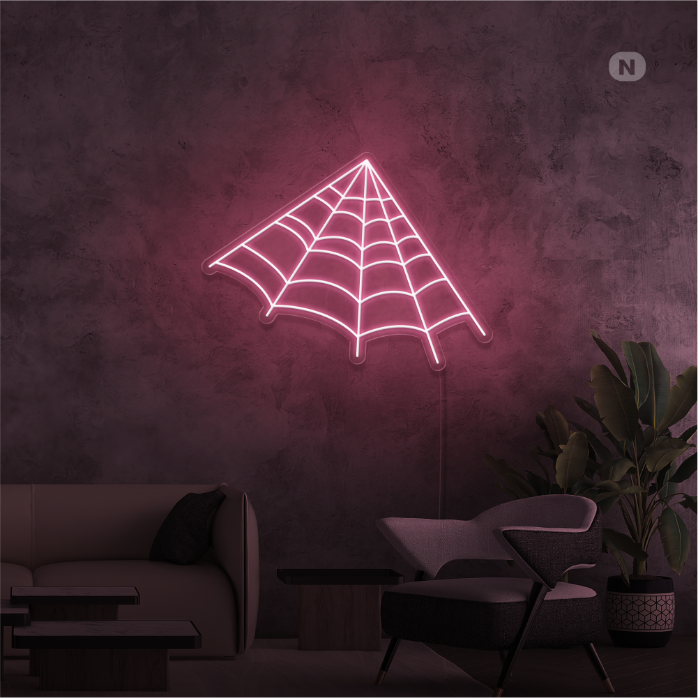 Neonskylt Spindelväv