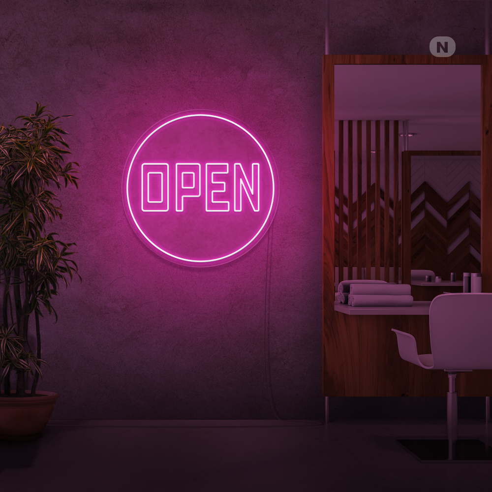 Neonskylt Open
