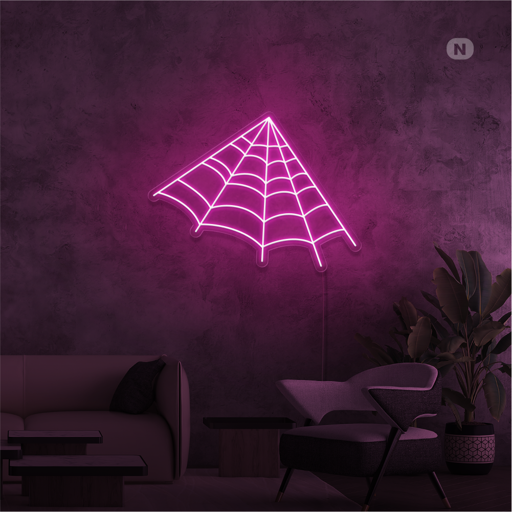Neonskylt Spindelväv