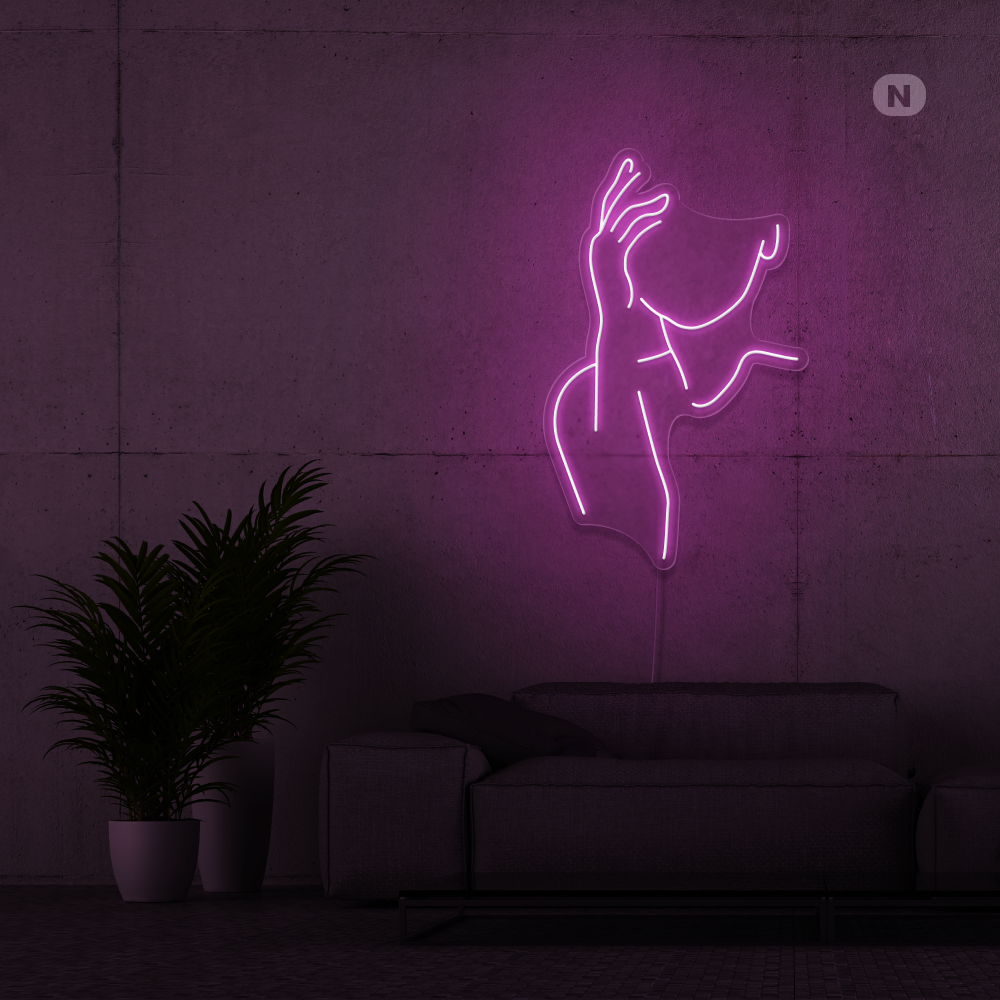 Neonskylt Förföriskt ansikte