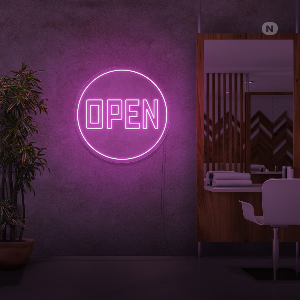 Neonskylt Open