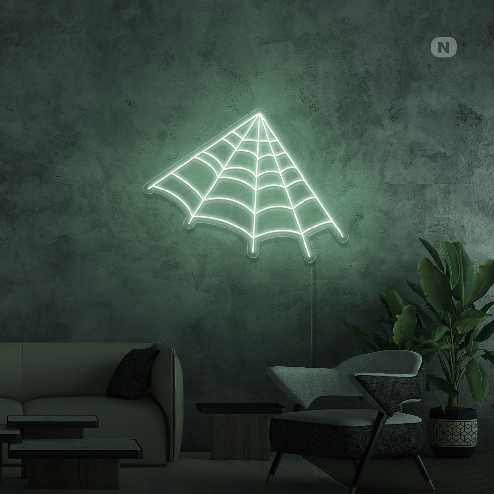 Neonskylt Spindelväv