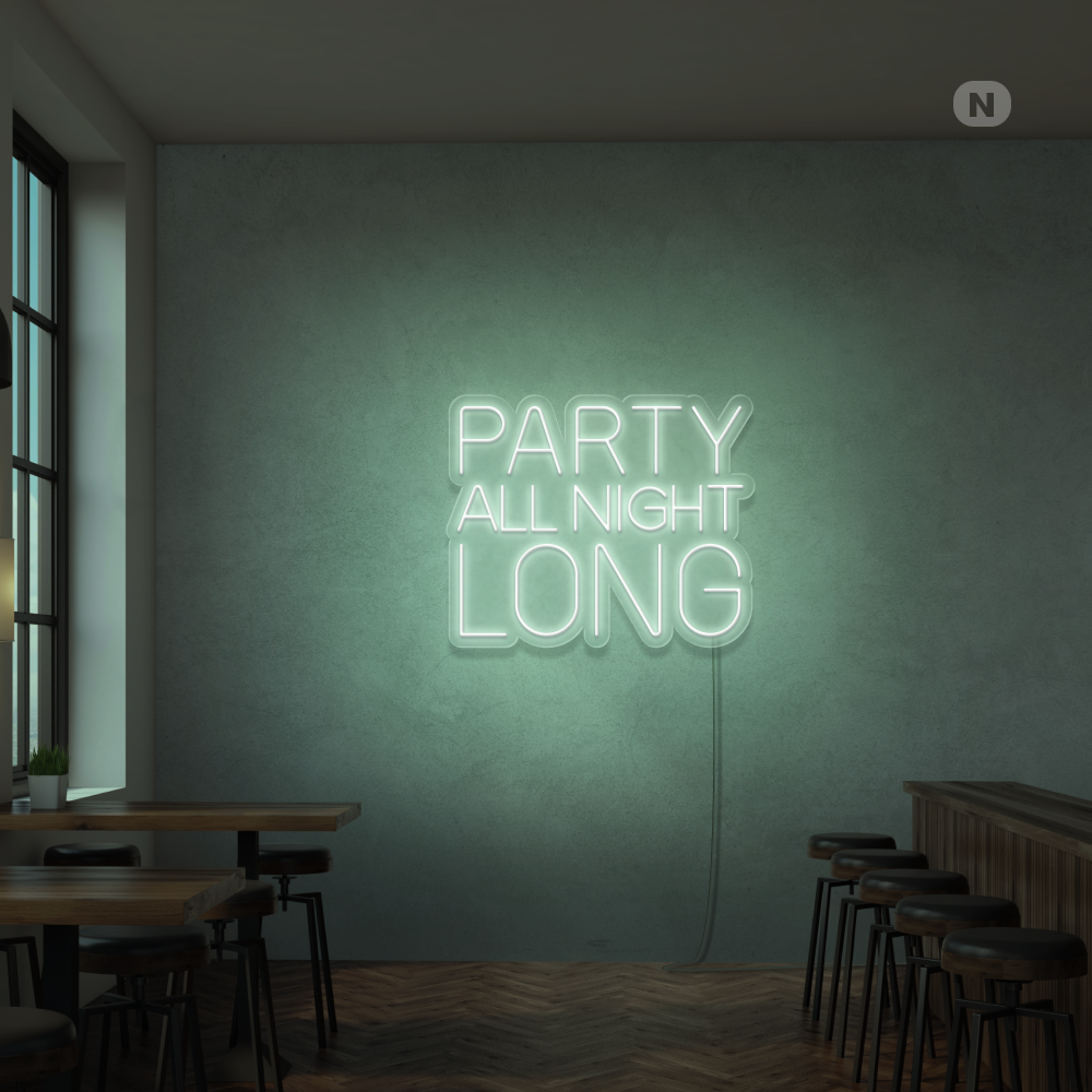 Neonskylt Party All Night Long