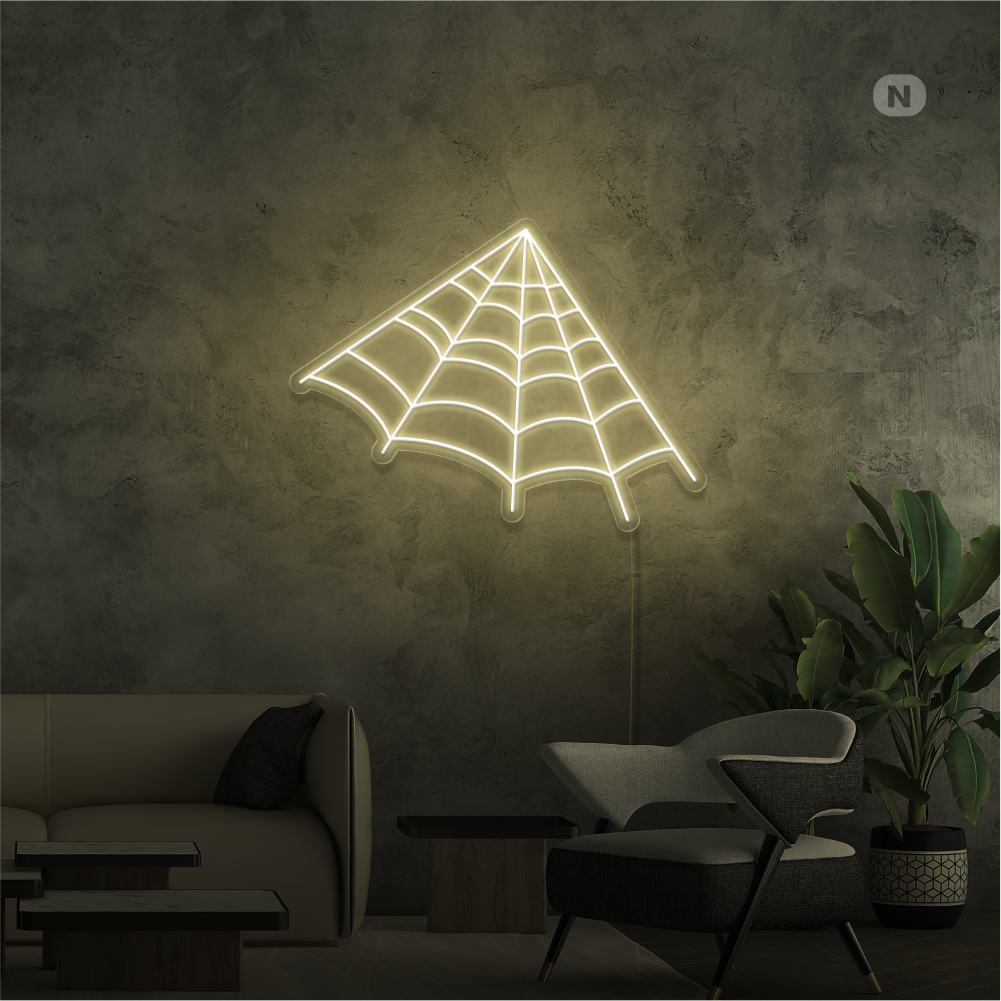 Neonskylt Spindelväv