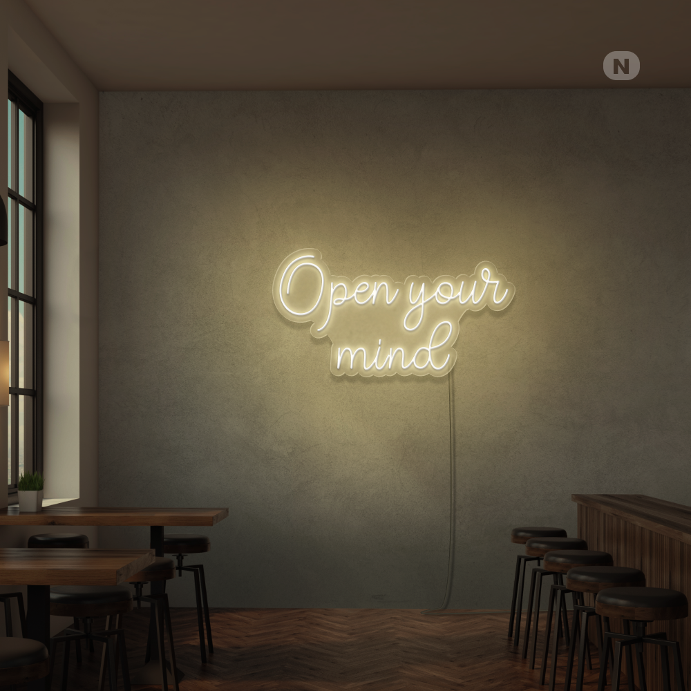Neonskylt Open your mind