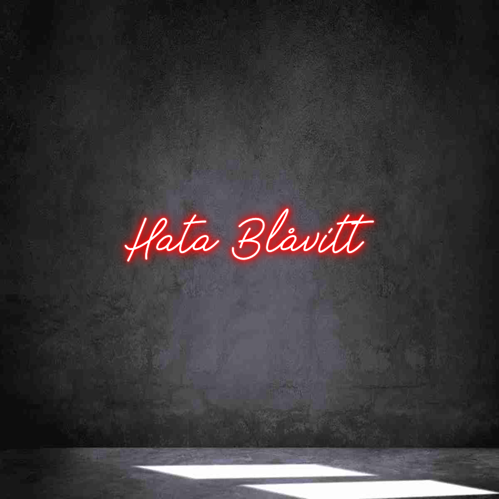 Anpassad neon: Hata Blåvitt
