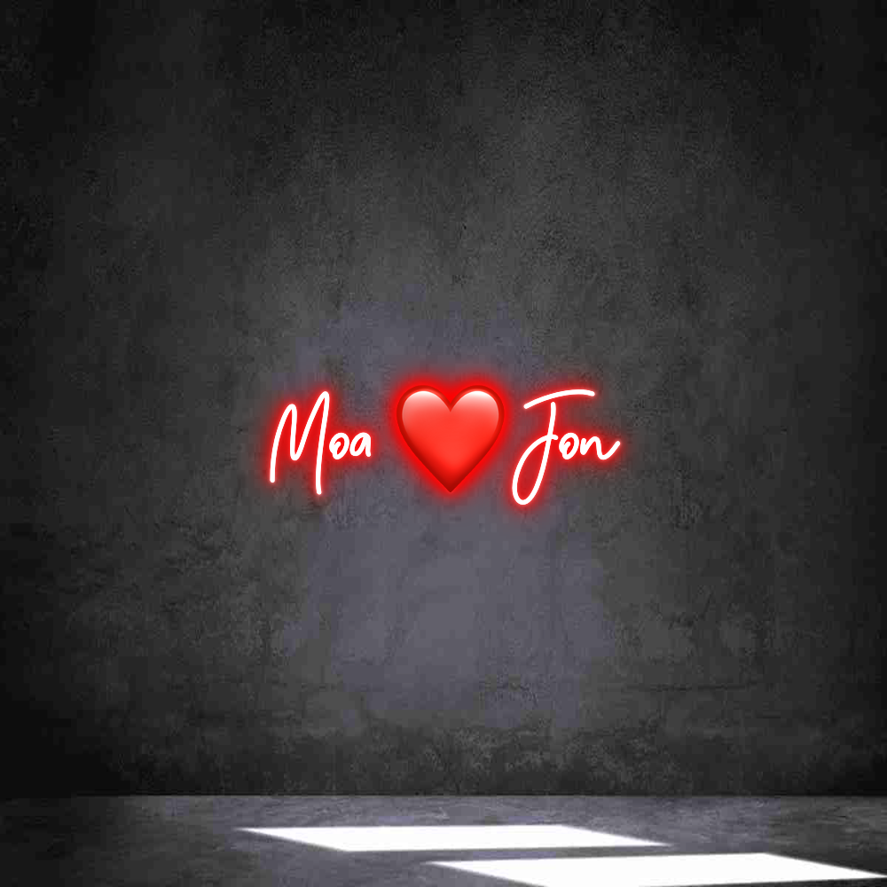 Anpassad neon: Moa ❤️ Jon