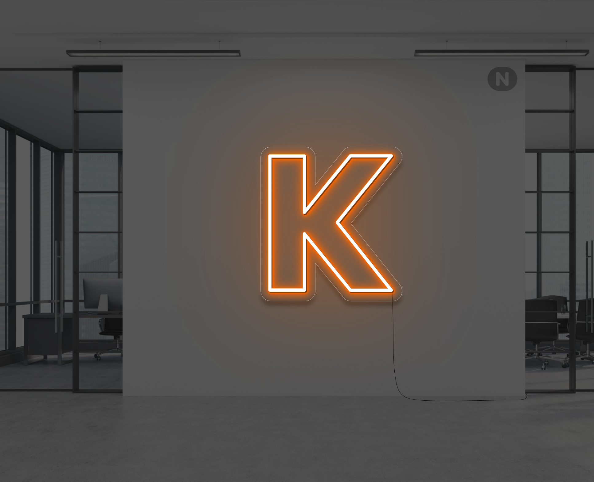 neon-bokstav-k-orange