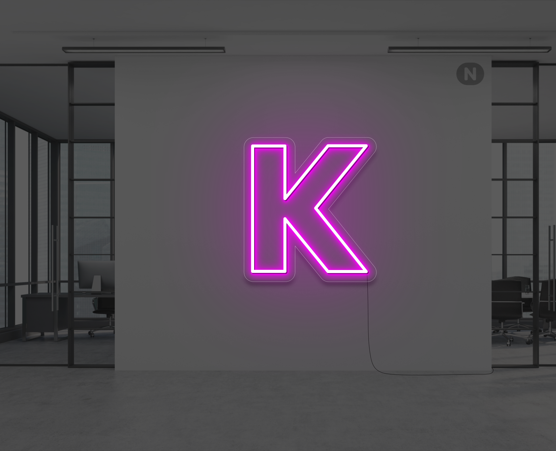 neon-bokstav-k-rosa