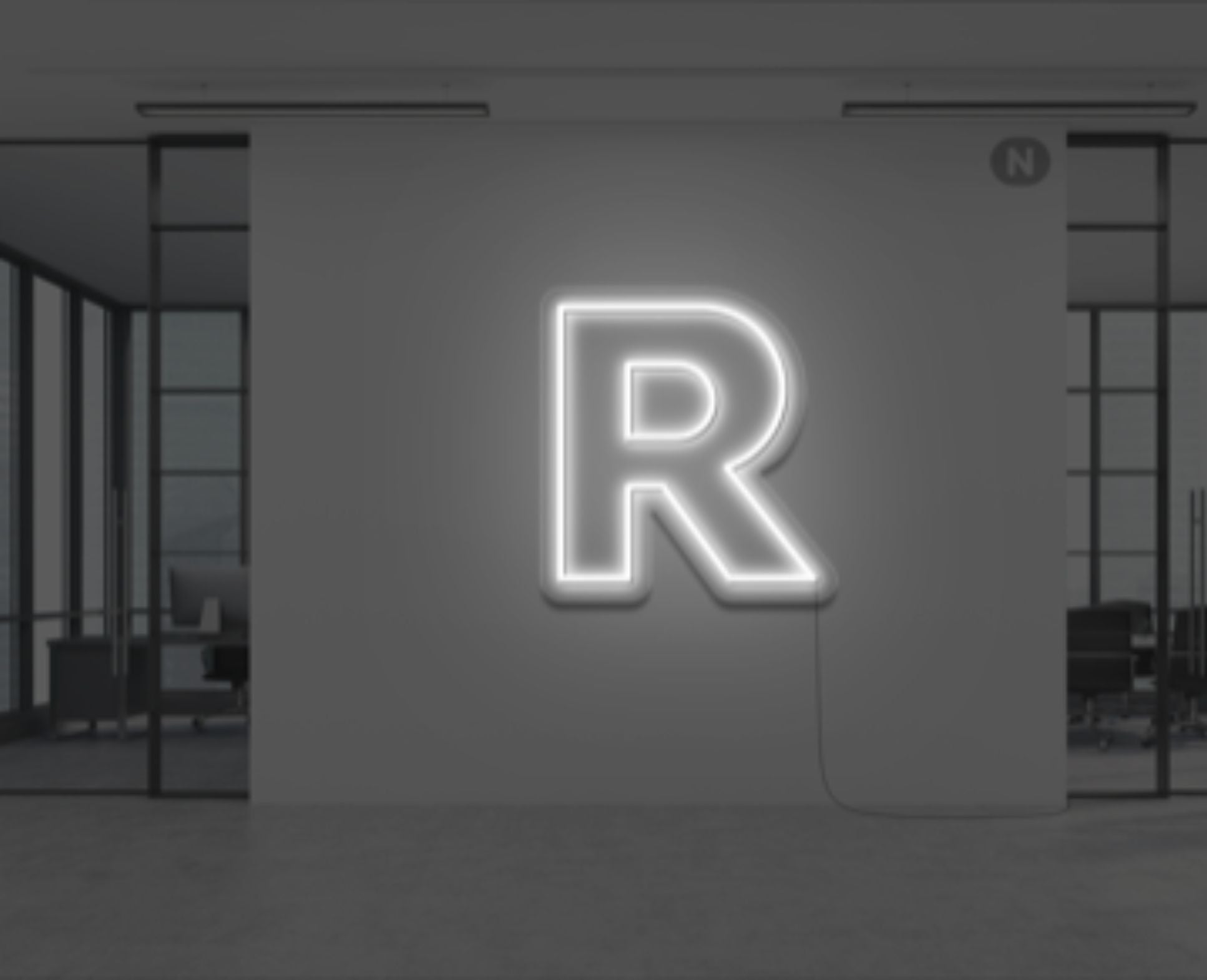 neon-bokstav-r-vit