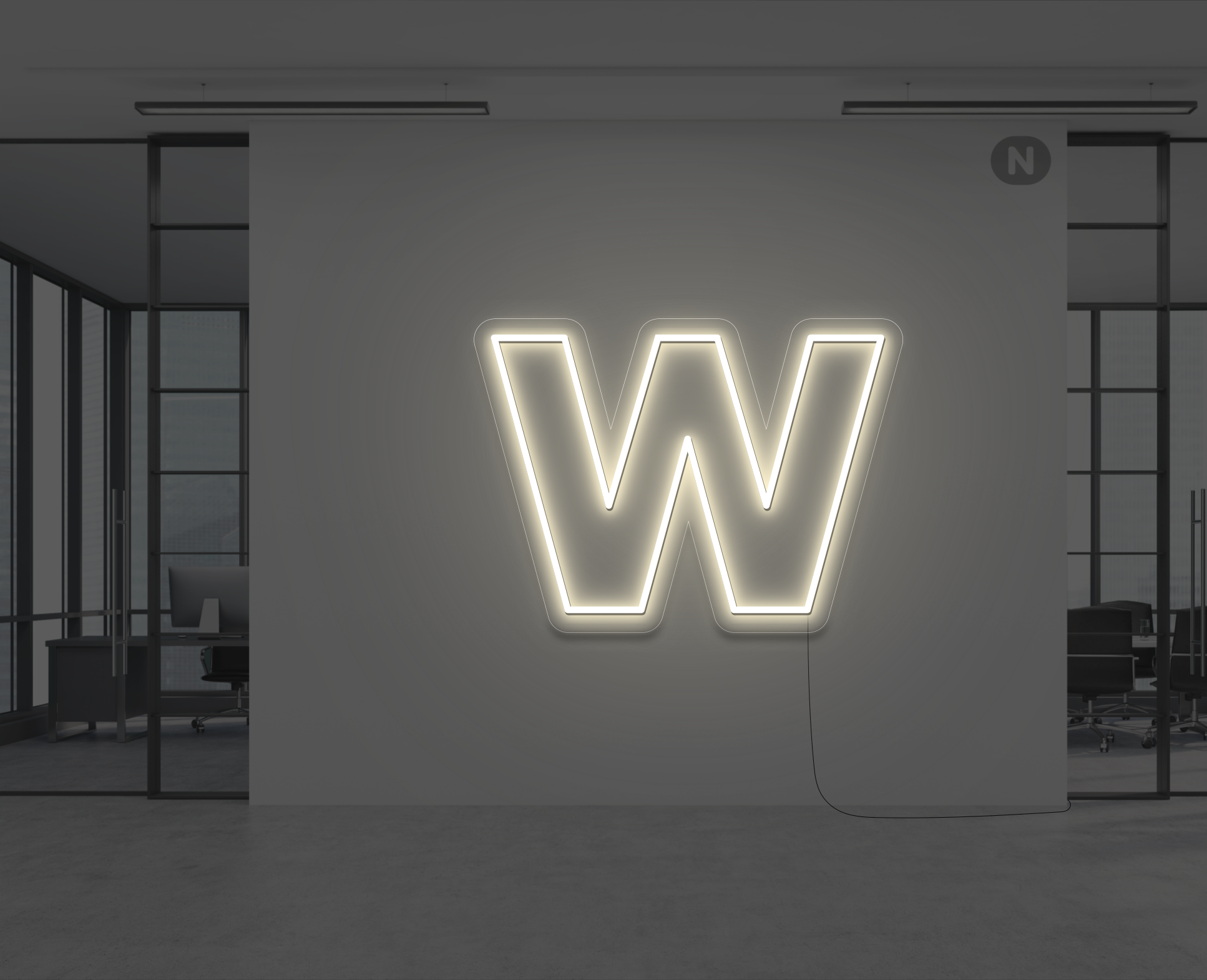 neon-bokstav-w-varm-vit