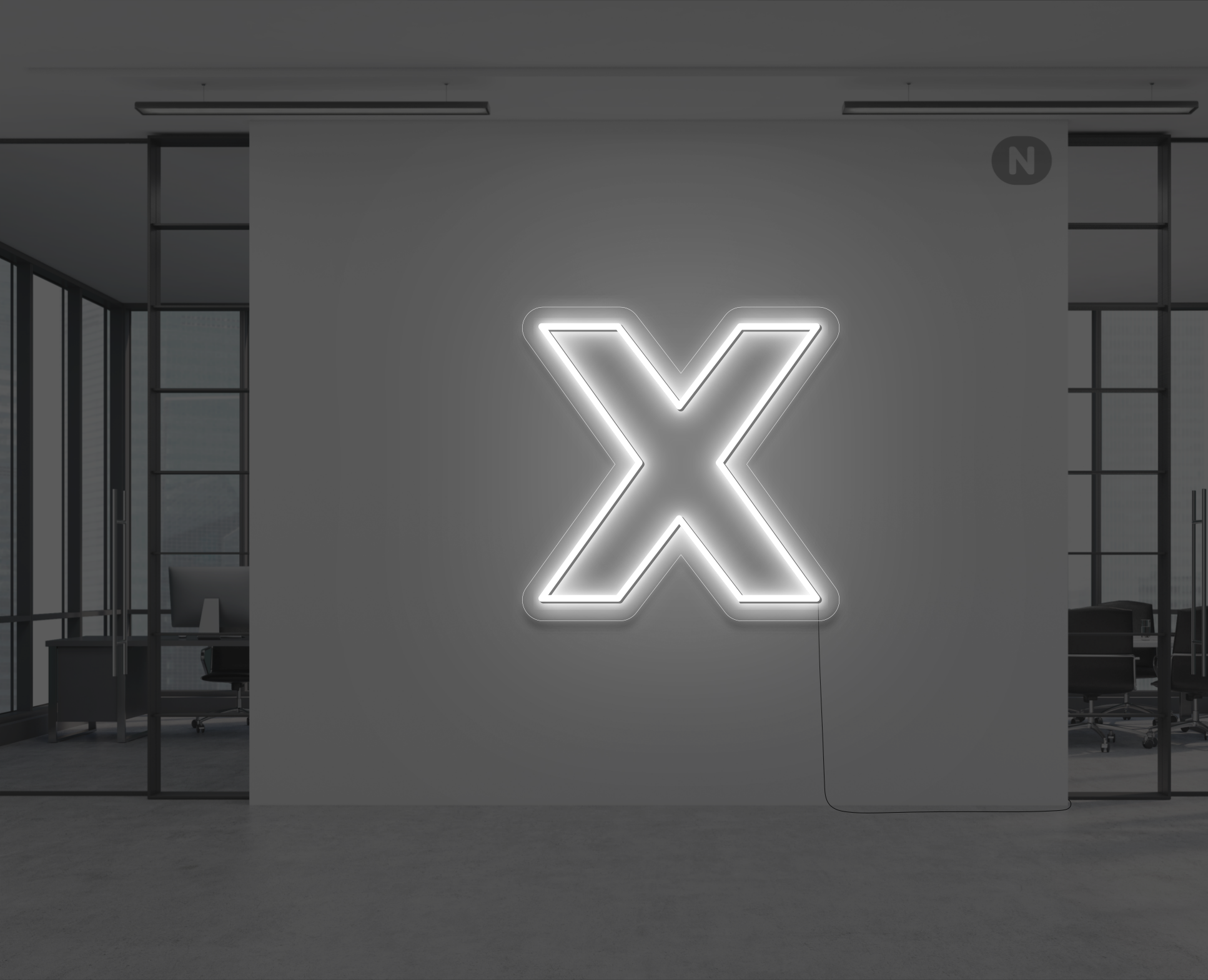 neon-bokstav-x-vit