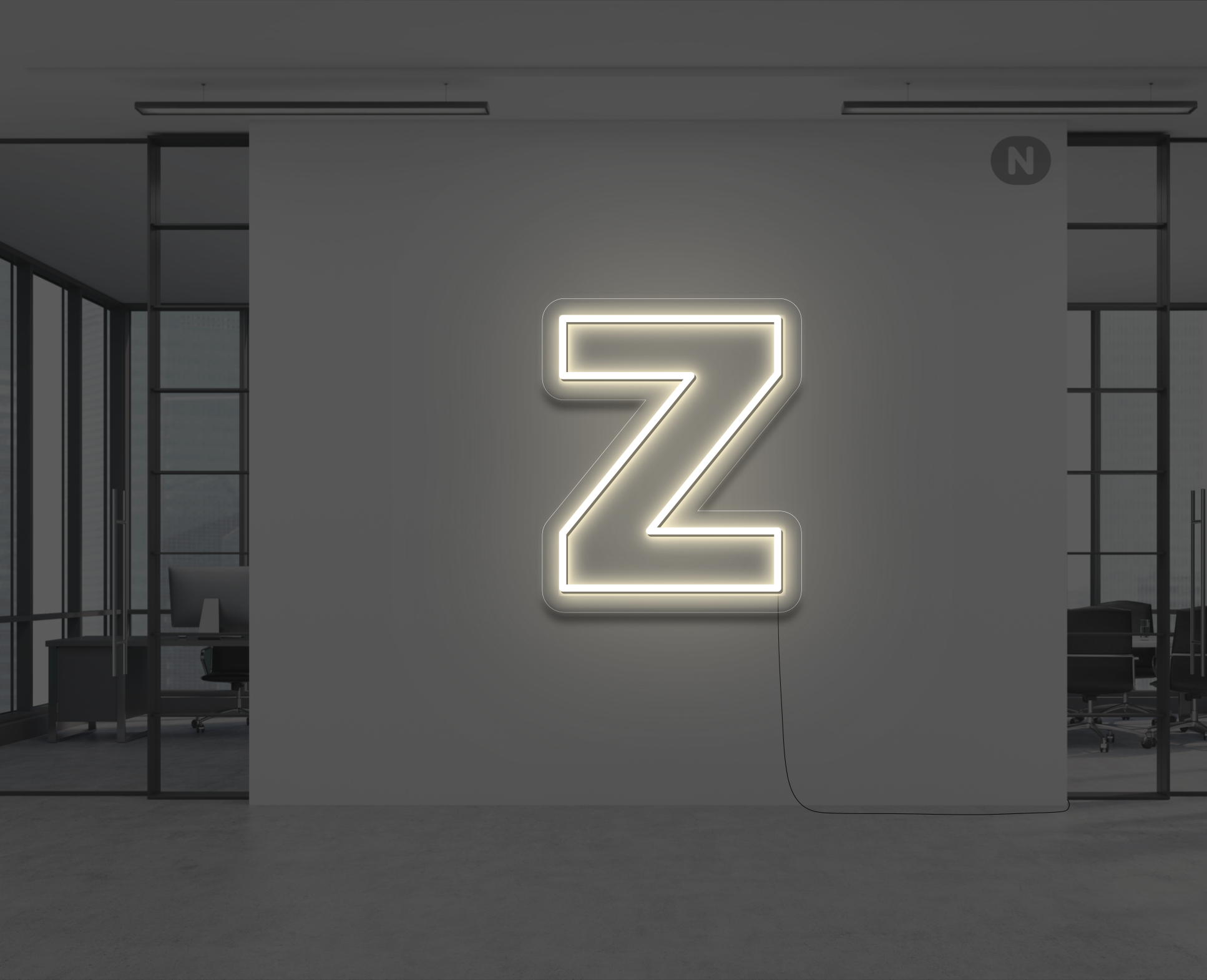 neon-bokstav-z-varm-vit