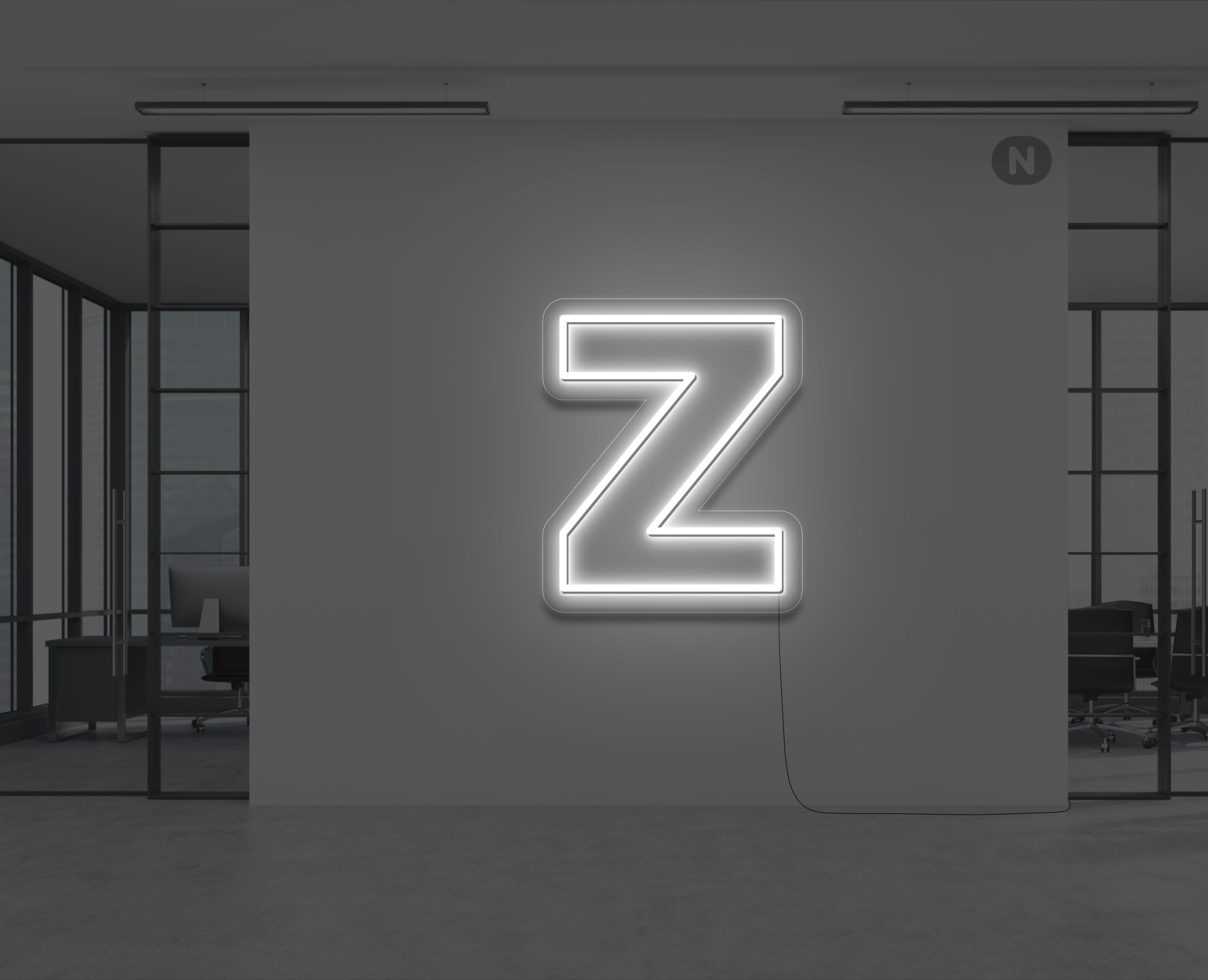 neon-bokstav-z-vit