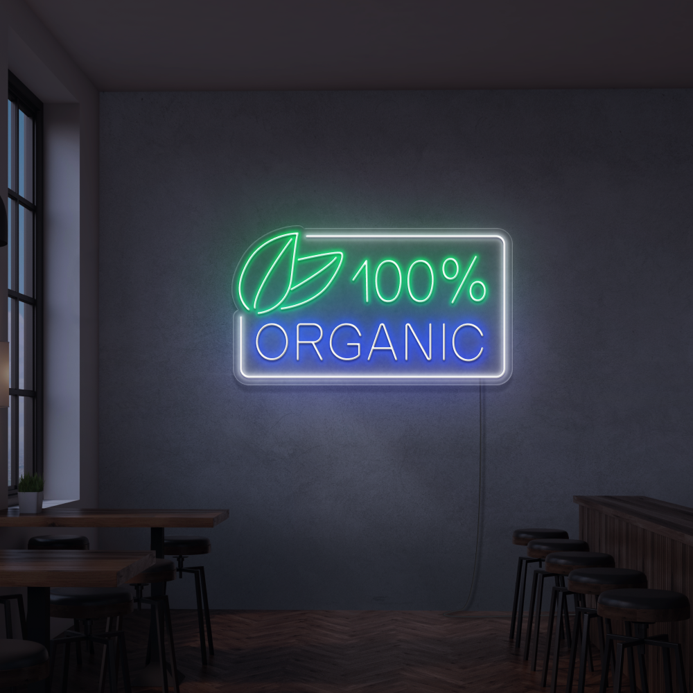 Neonskylt 100% Organic