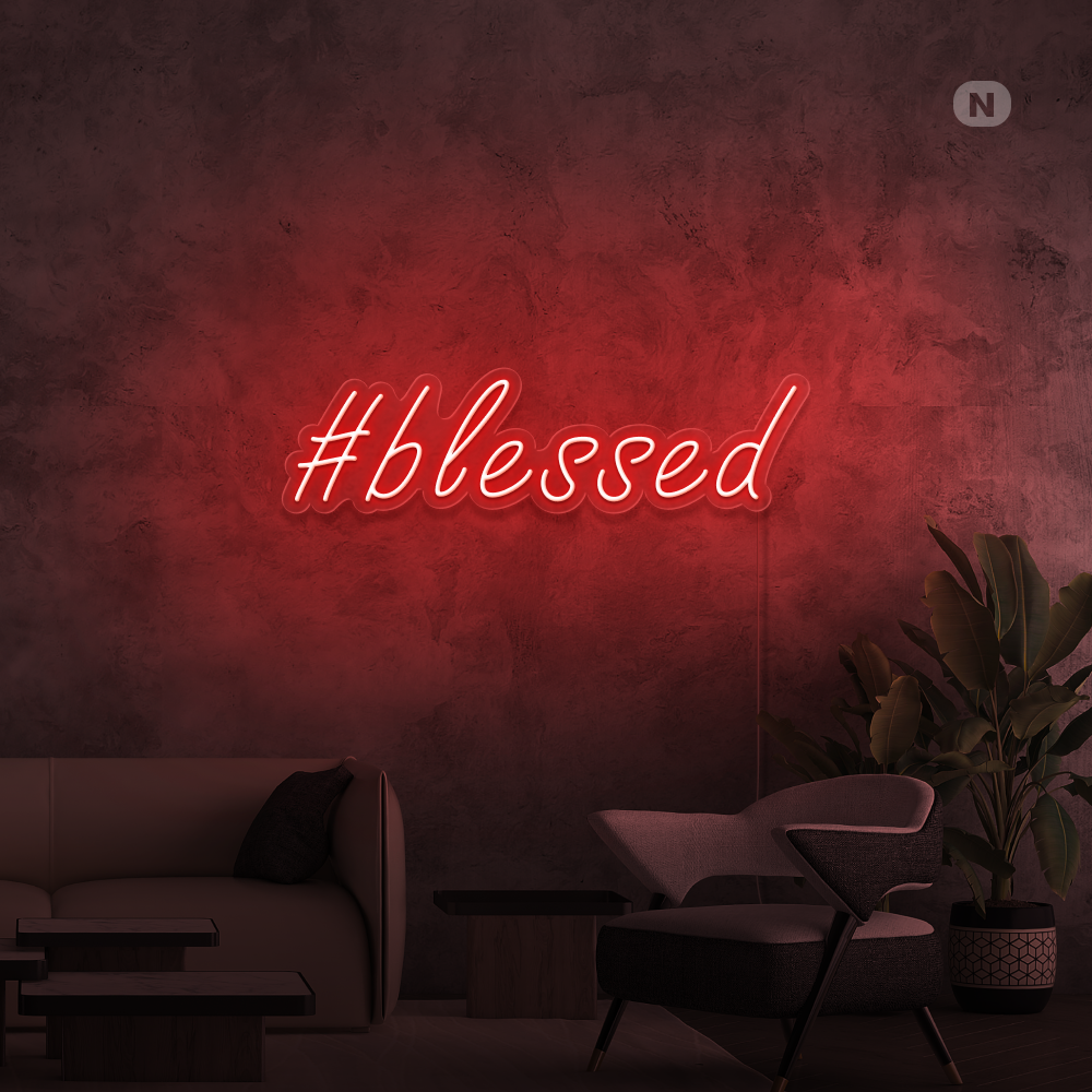 Neonskylt #Blessed