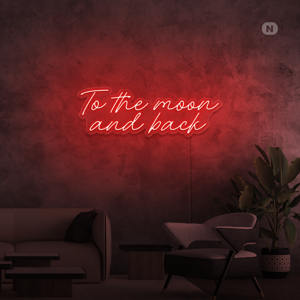 Neonskylt To The Moon and Back