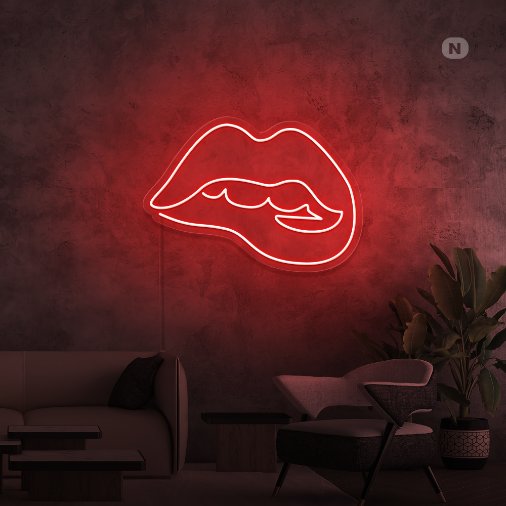 Neonskylt Förförisk läpp