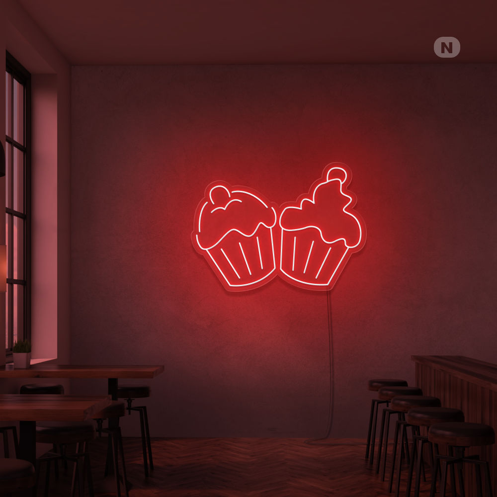 Neonskylt Cupcakes