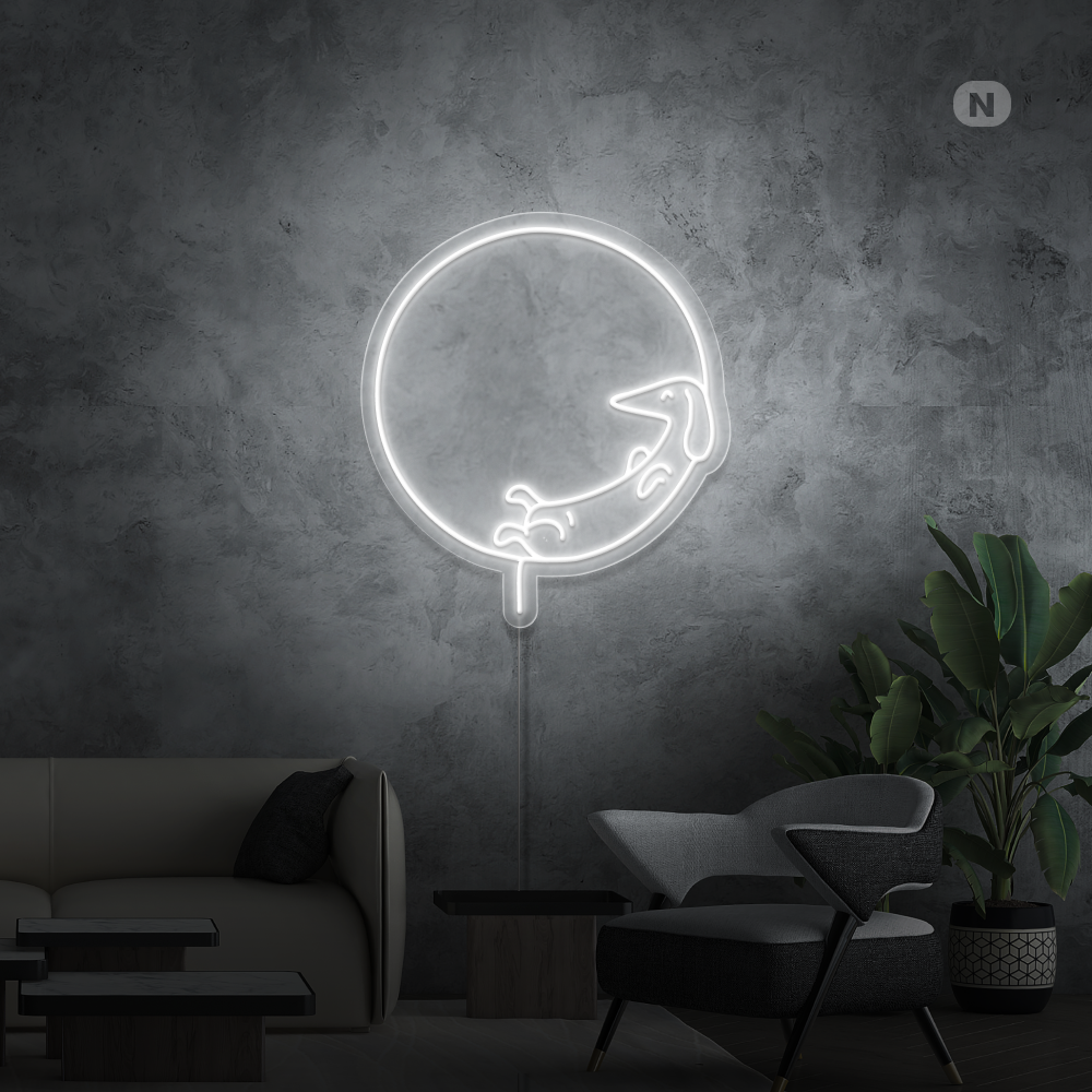 Neonskylt Sovande hund