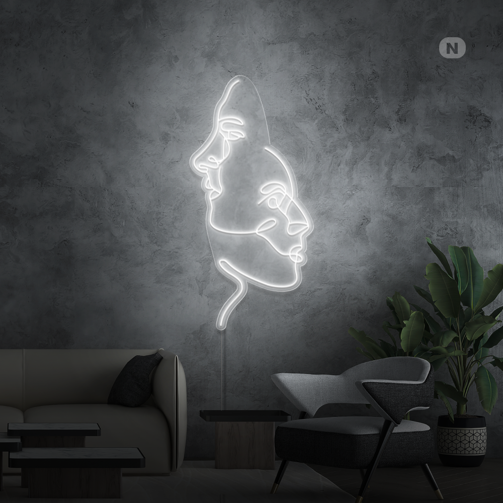 Neonskylt Ansikten