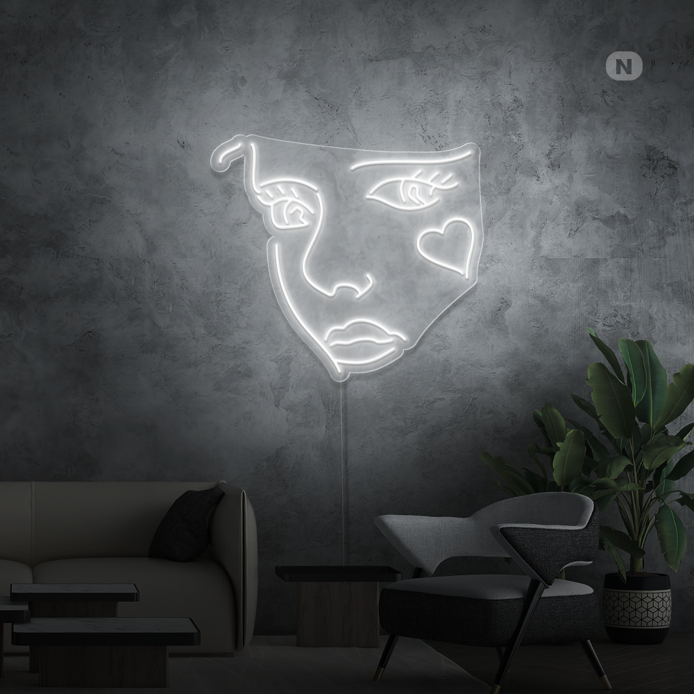 Neonskylt Jokerns ansikte