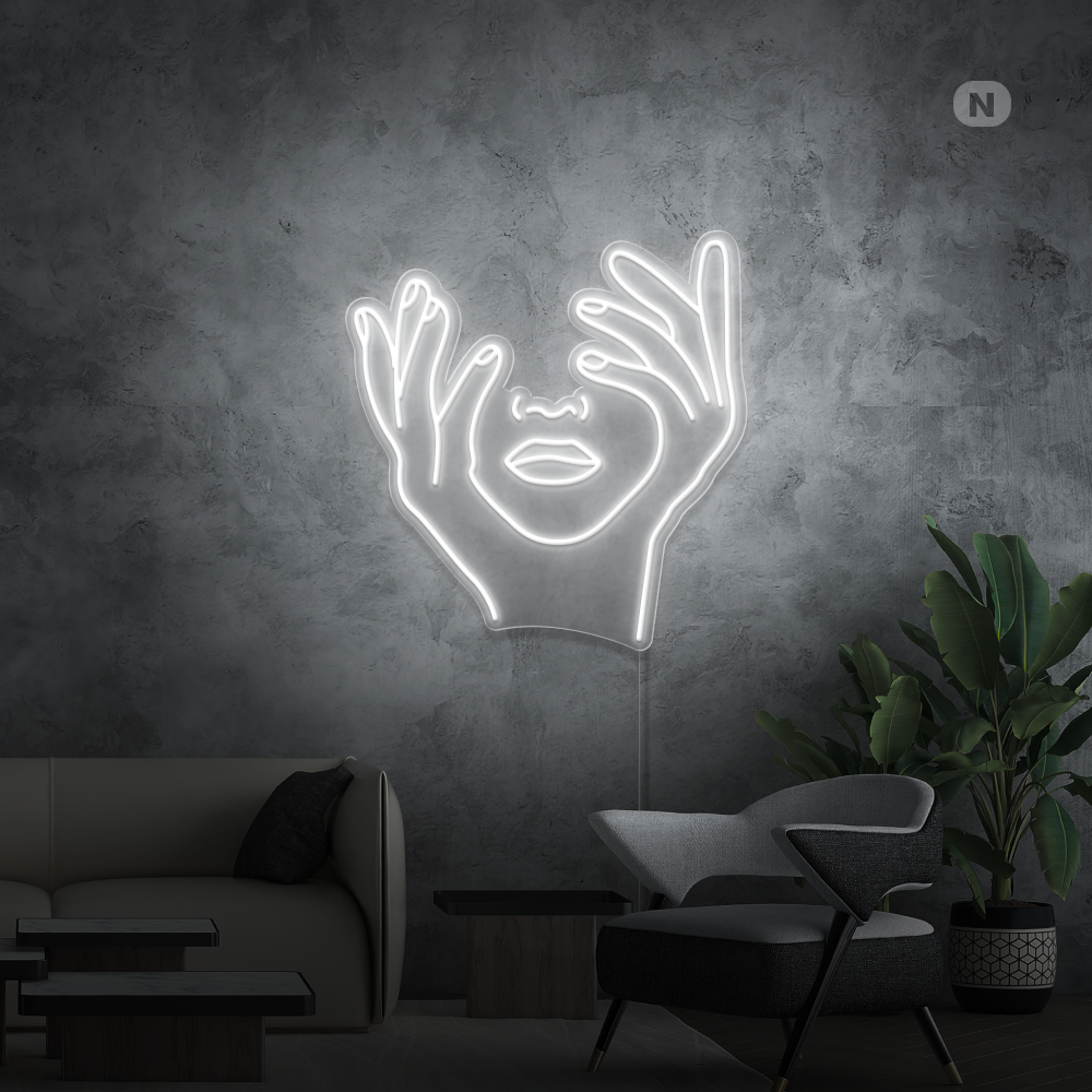 Neonskylt Konstnärligt ansikte