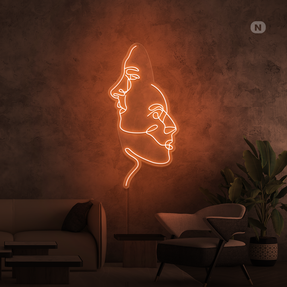 Neonskylt Ansikten