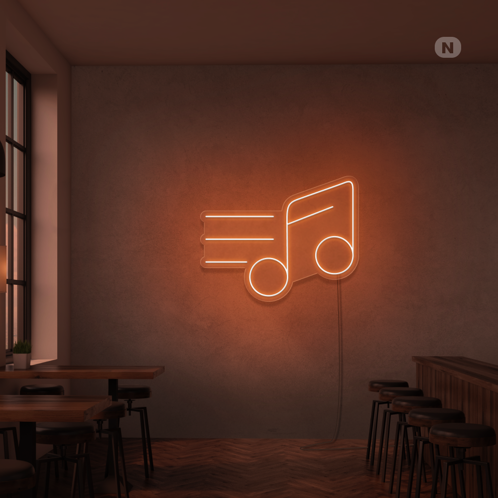 Neonskylt Musiknoter