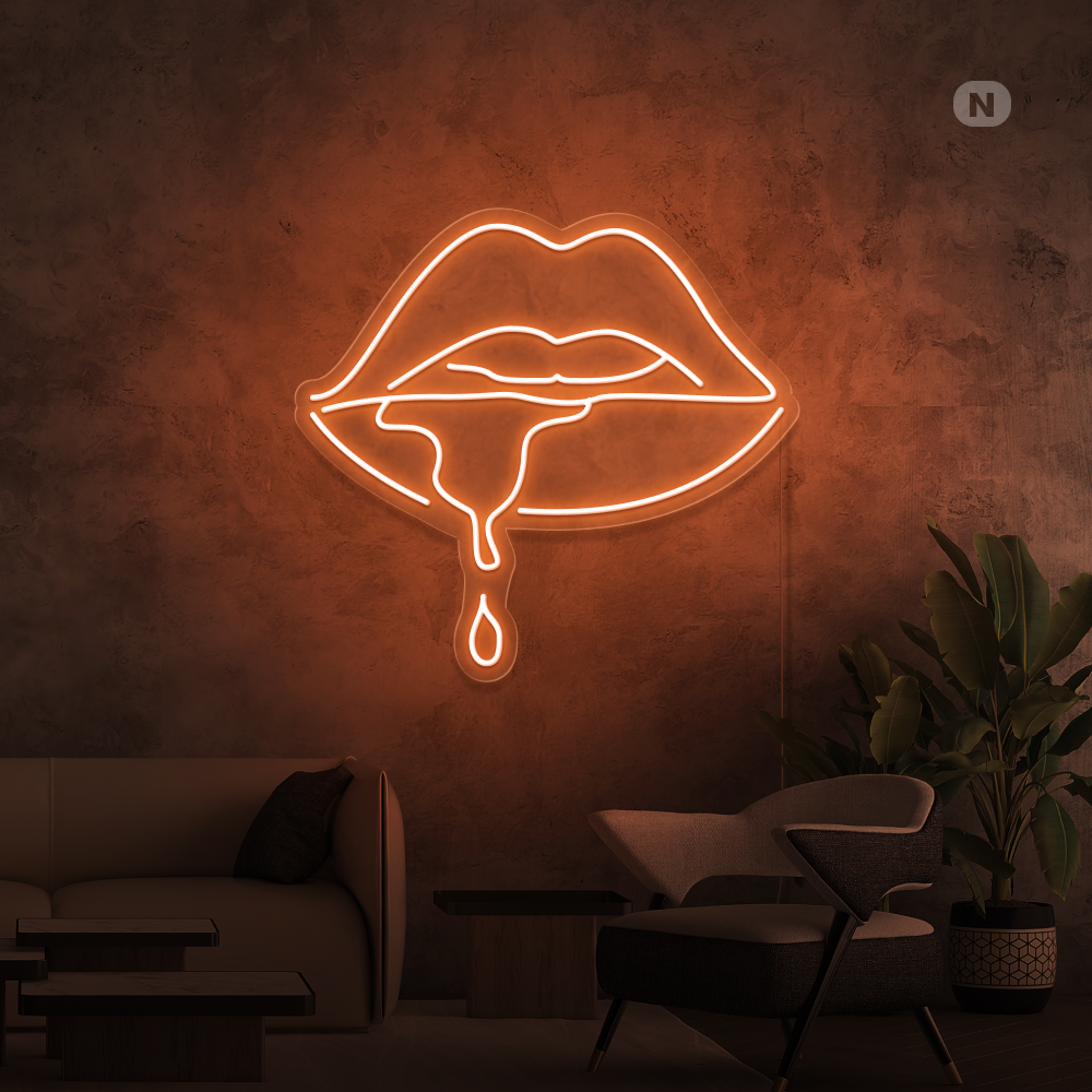 Neonskylt Kaustisk läpp