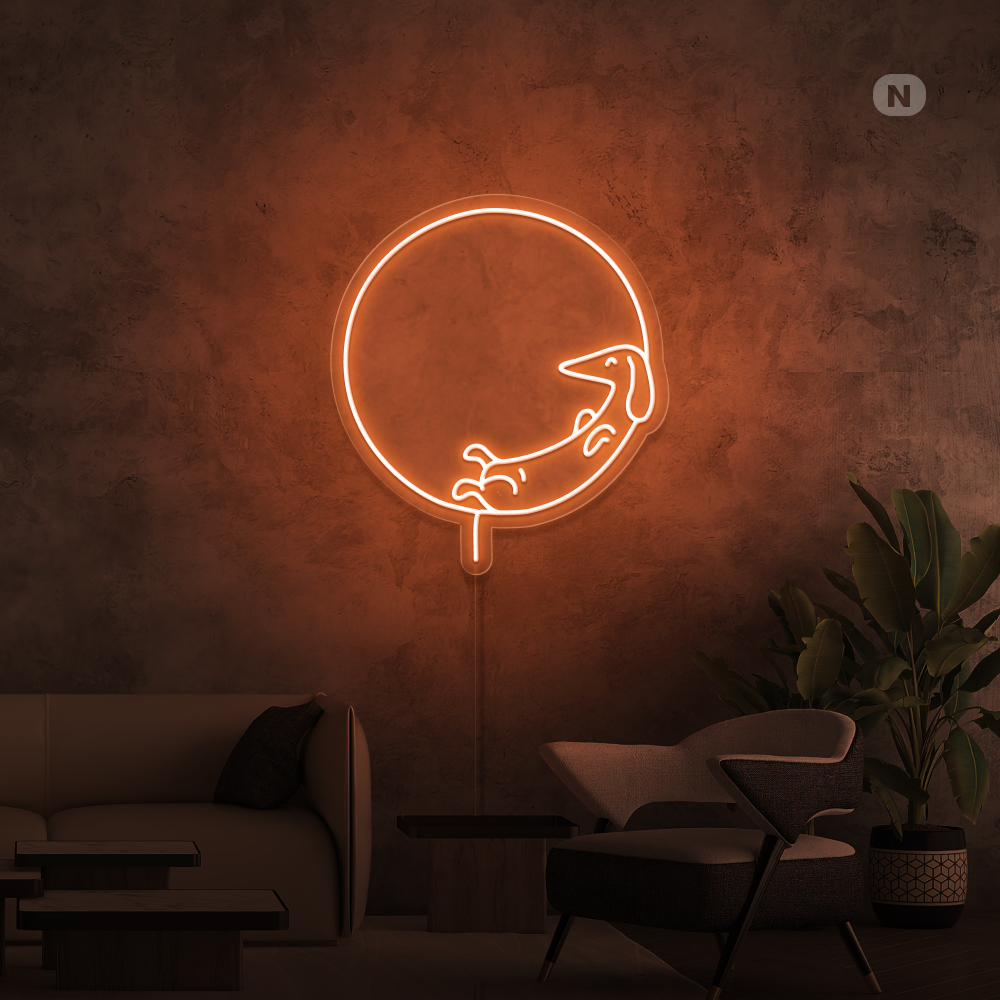 Neonskylt Sovande hund