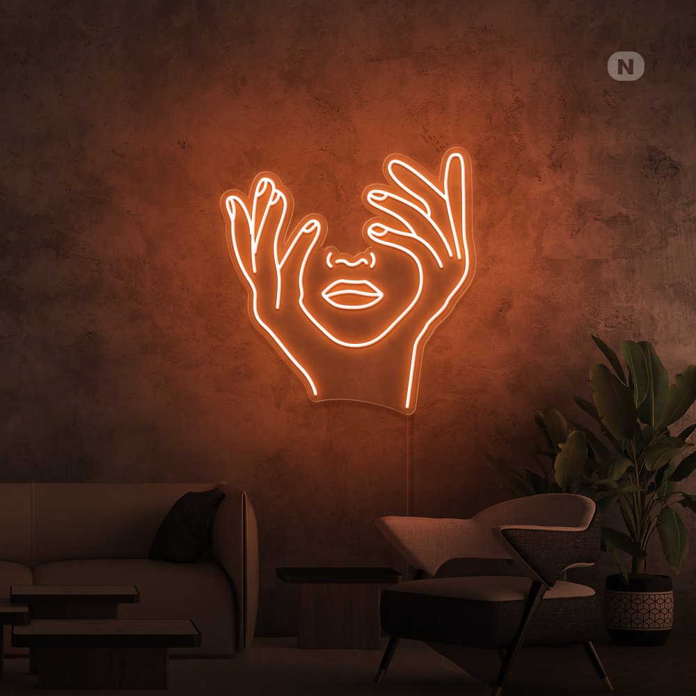 Neonskylt Konstnärligt ansikte