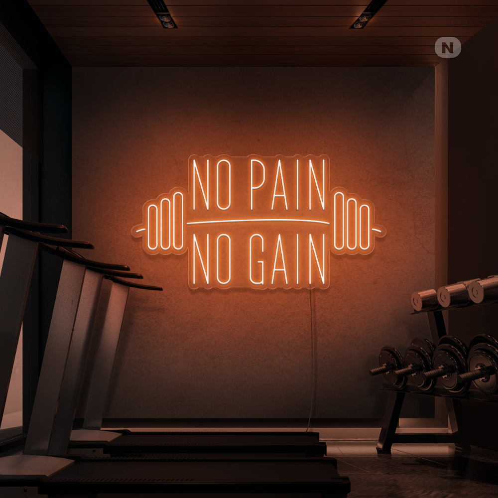 Neonskylt No Pain No Gain