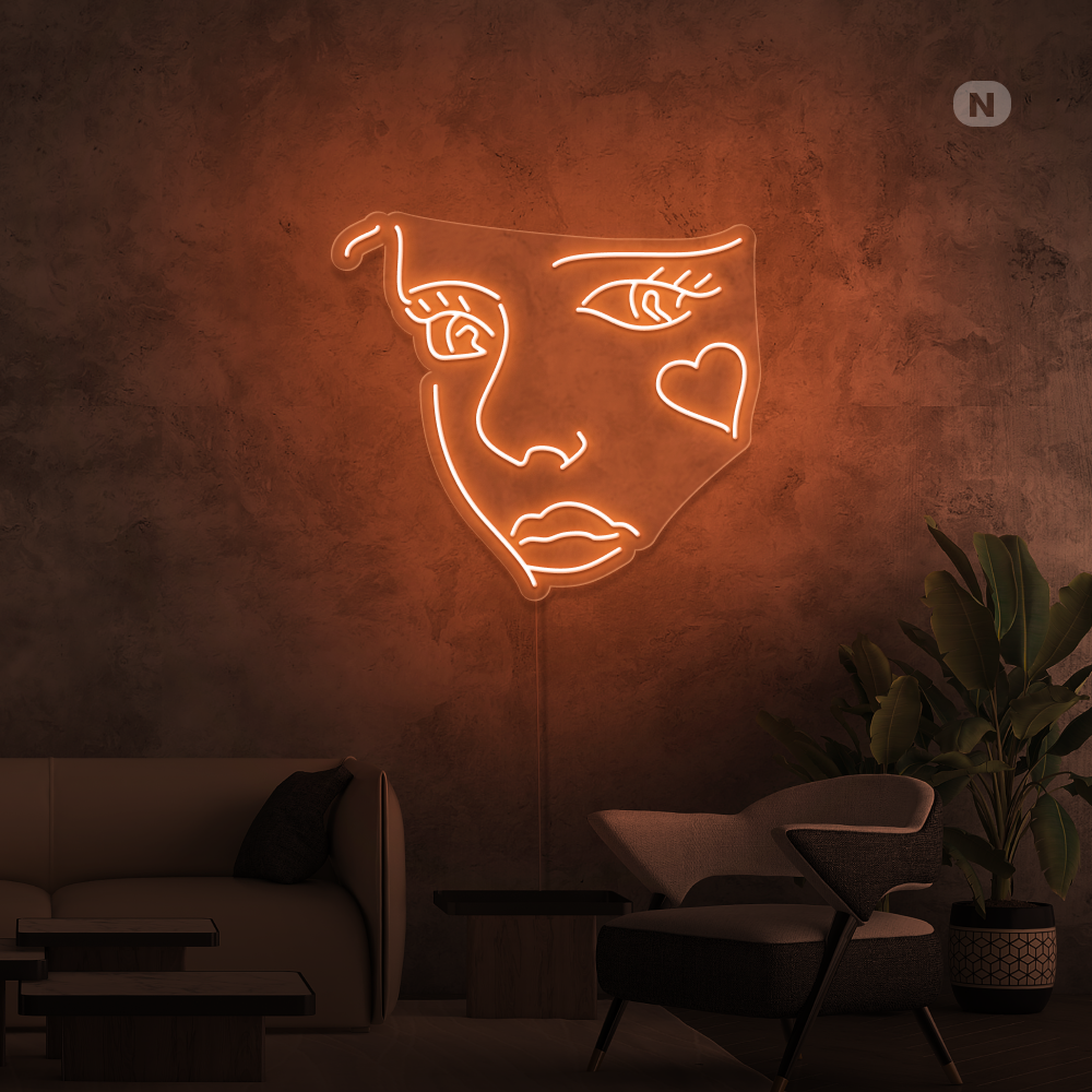 Neonskylt Jokerns ansikte