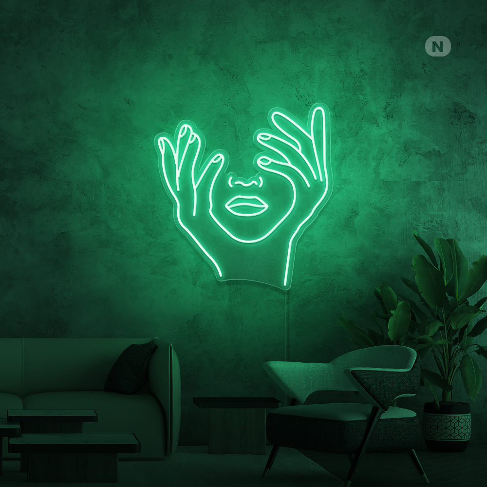 Neonskylt Konstnärligt ansikte