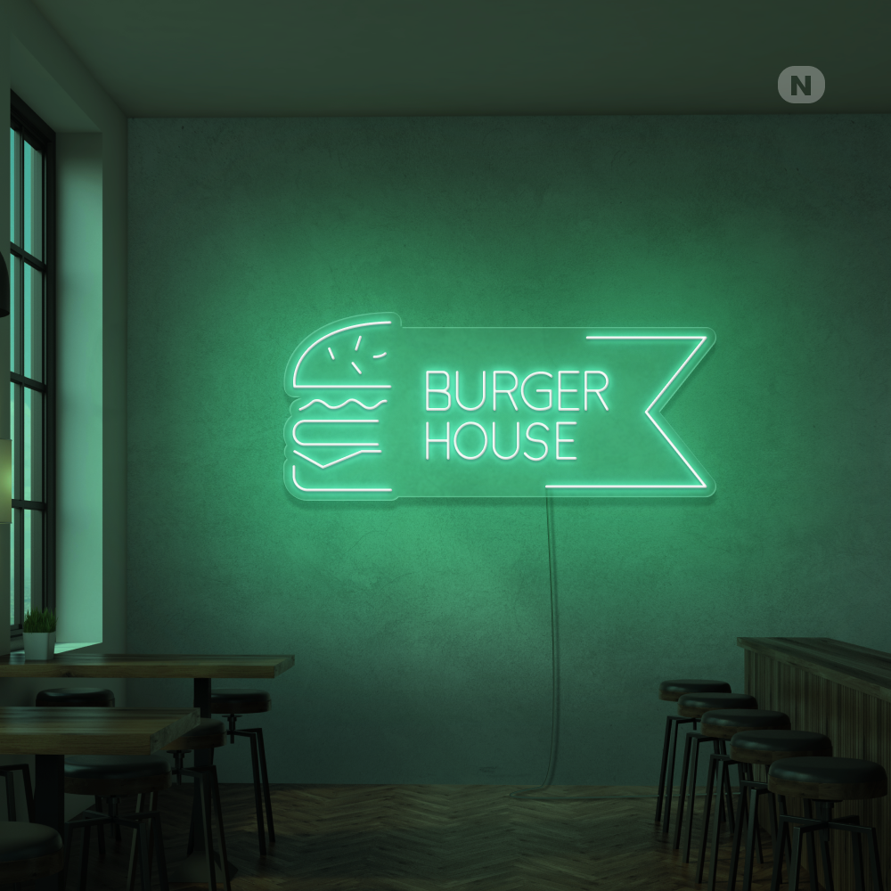 Neonskylt Burger House