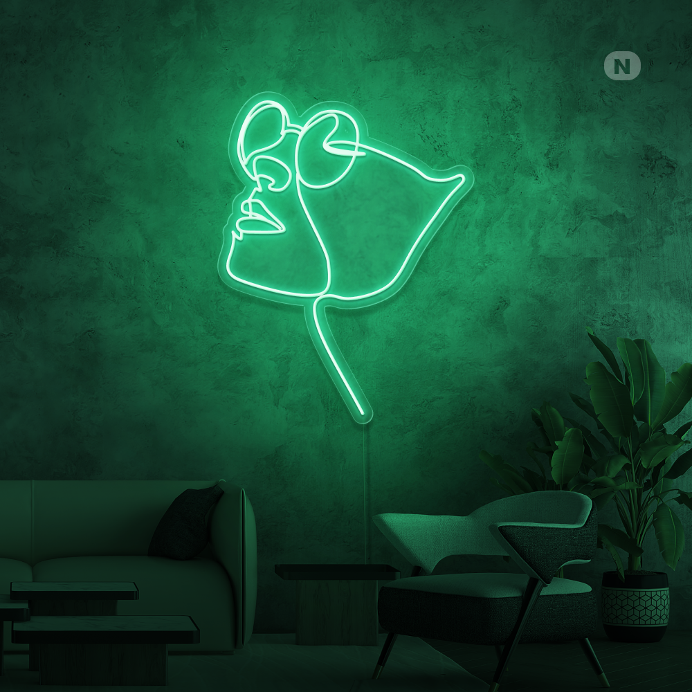 Neonskylt Ansikte med glasögon