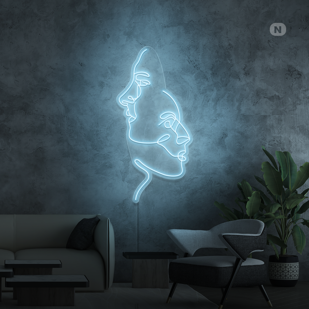 Neonskylt Ansikten